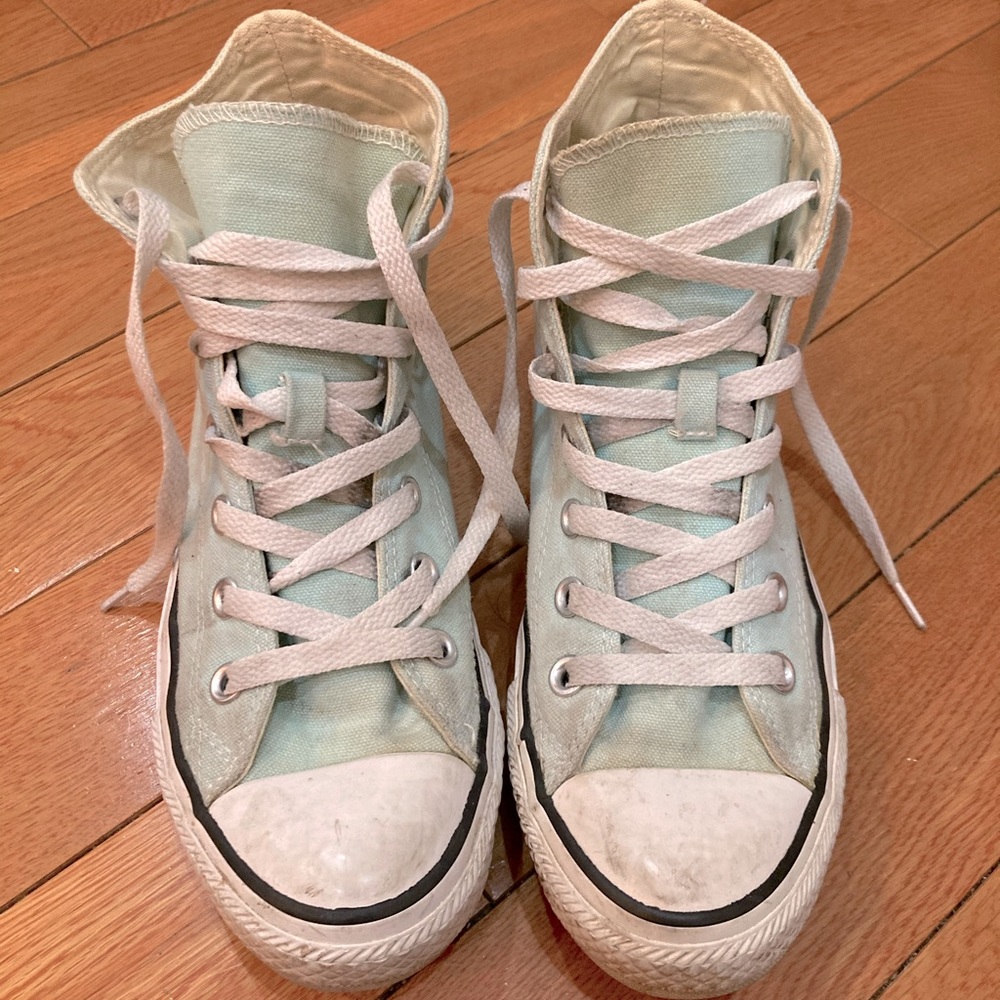 light blue converse hi-tops
